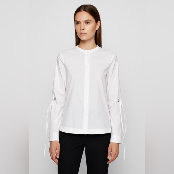 Hugo Boss Tops - Hugo Boss Erilia Long Sleeve White Button-Up Blouse Top